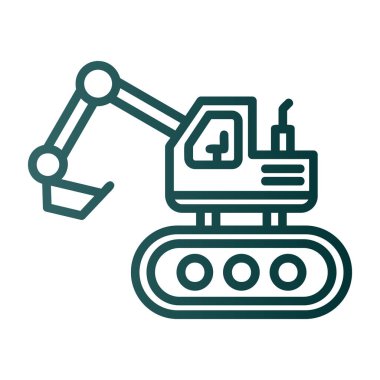 Escavator web simgesi, vektör illüstrasyonu