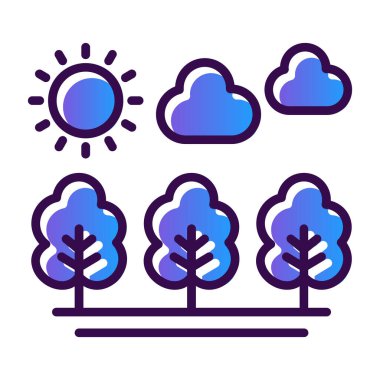 Orman ikonu vektör illüstrasyonu