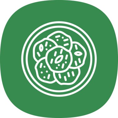 Yeşil ve beyaz bir ikonun vektör illüstrasyonu