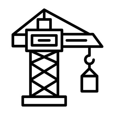 Yapı vinci simgesi web basit illüstrasyon