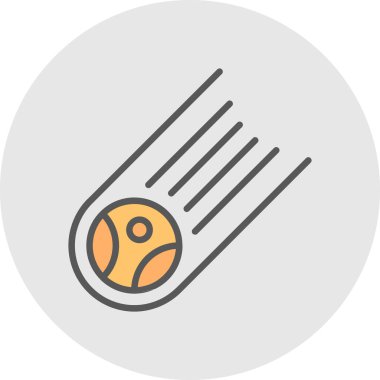 Meteorit düz simgesinin vektör çizimi 