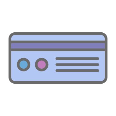 Kredi kartı simgesi, vektör illüstrasyonu basit tasarım