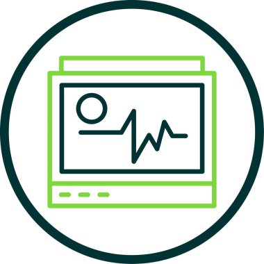 Ecg izleyici ikon vektör illüstrasyonu