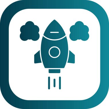 Roket. Web simgesi basit illüstrasyon 