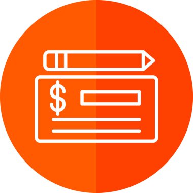 Çek düz simgesinin vektör illüstrasyonu