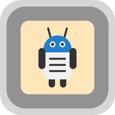 Android karakteri. Web simgesi basit illüstrasyon