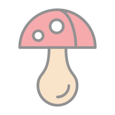 Mantar. Web simgesi basit illüstrasyon