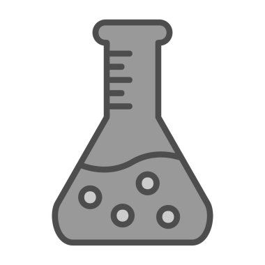 Bilim şişesi. Basit tasarım. Beaker vektör simgesi              