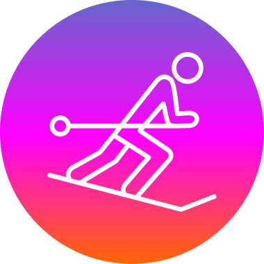  düz kayak ikonu vektör çizimi tasarımı