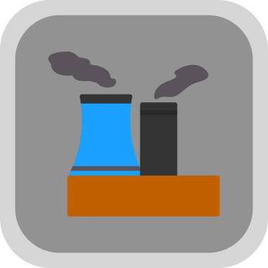 Fabrika simgesi, basit vektör çizimi, Hava kirliliği konsepti