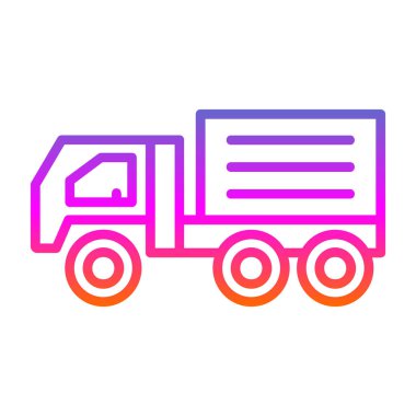 dağıtım kamyonu düz simgesi, vektör çizimi