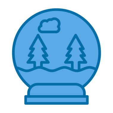 Yılbaşı Kartopu ikonu, vektör illüstrasyonu 