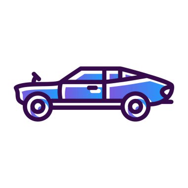 Eski araba simgesi vektör illüstrasyonu 