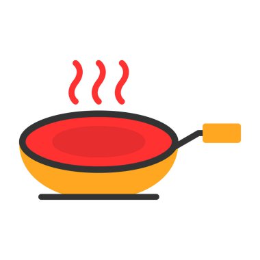 kızartma pan renk ikonu vektör çizimi