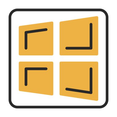 Kare çerçeveli kare pencere simgesi, iki renk