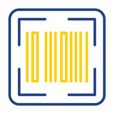 Barkod düz simgesinin vektör illüstrasyonu