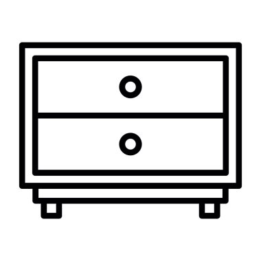 Çekmeceler, mobilya simgesi, basit illüstrasyon 