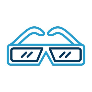 3D gözlükler. Web simgesi basit illüstrasyon