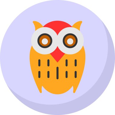 Baykuş düz simgesi, vektör illüstrasyonu 