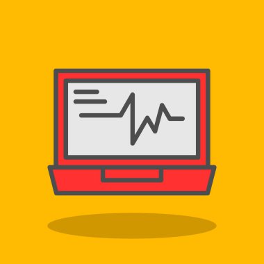 Vector Illustration ECG Kalp atışı Ekranı. Sağlık Geçmişi