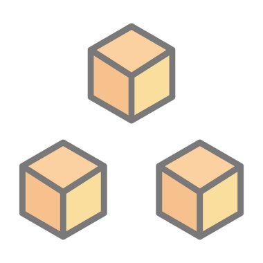 üç küp web simgesi, illüstrasyon vektörü 