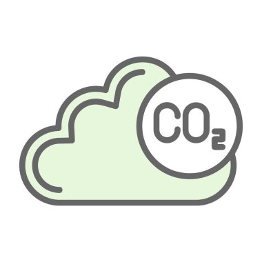 karbondioksit dioksit çizgi simgesi, doğrusal vektör işareti, illüstrasyon piktogramı.