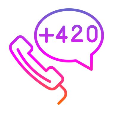 Çek Cumhuriyeti ülke kodu (+ 420) vektör simgesi