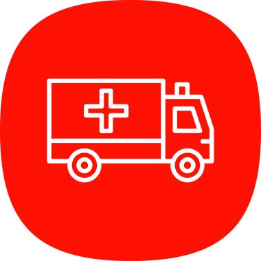 ambulans araba simgesi, web basit illüstrasyon