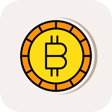 Basit bitcoin simgesi, vektör illüstrasyonu