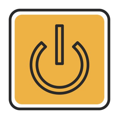 Güç Düğmesi simgesi, vektör illüstrasyonu 