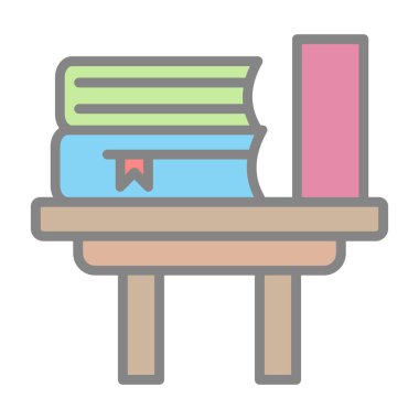 Kitap simgesi, vektör illüstrasyonu basit tasarım