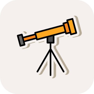 Basit Teleskop simgesi, vektör illüstrasyonu