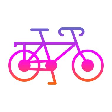 Basit düz bisiklet simgesi, vektör illüstrasyonu