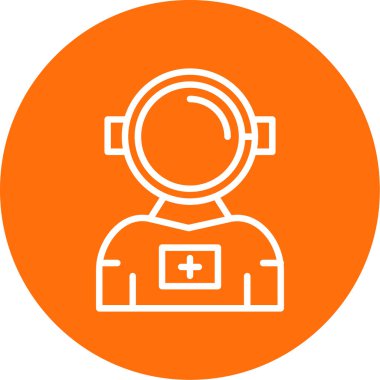 astronot simgesi vektör simgesi. Doğrusal biçim işareti