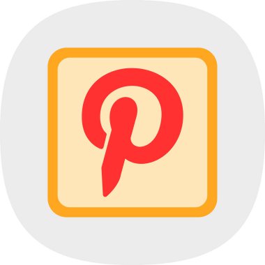 Pinterest logosu. Web basit illüstrasyonu