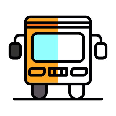 Otobüs simgesi. beyaz arkaplanda izole edilmiş çizgi bus vektör simgesi rengi