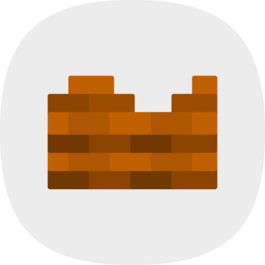 İnşaat tuğlaları düz simge, vektör illüstrasyonu