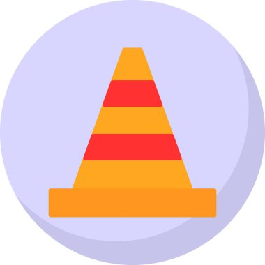 Trafik konisi simgesi, vektör illüstrasyonu basit tasarım