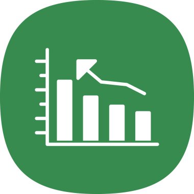 Çubuk grafik web simgesi basit tasarımı beyaza izole edildi