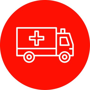 ambulans araba simgesi, web basit illüstrasyon