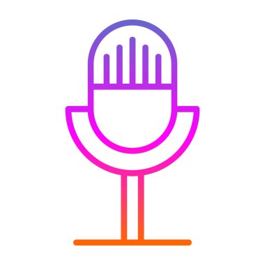 Mikrofon. Web simgesi basit illüstrasyon