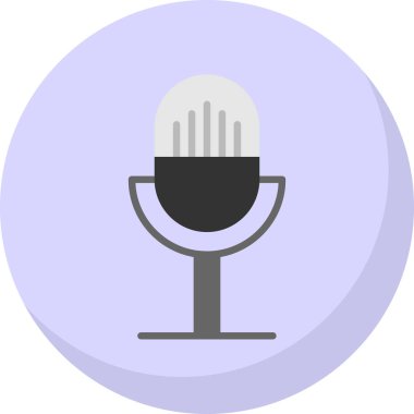 Mikrofon. Web simgesi basit illüstrasyon