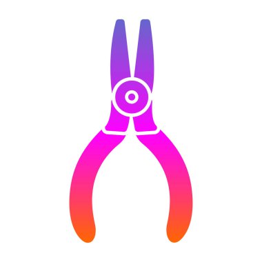 İğne burun pensesi ikon vektör illüstrasyonu