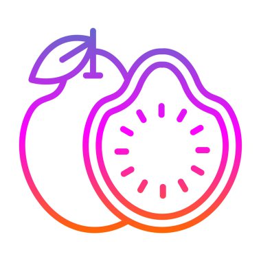 Guava egzotik meyvesi. Web simgesi basit illüstrasyon 