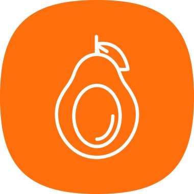 Basit Avokado simgesi, vektör illüstrasyonu