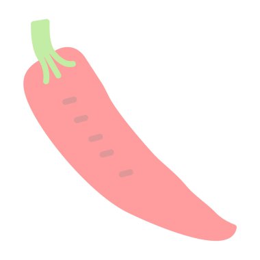 Sıcak Biber Vektörü Düz Simgesi, vektör illüstrasyonu 