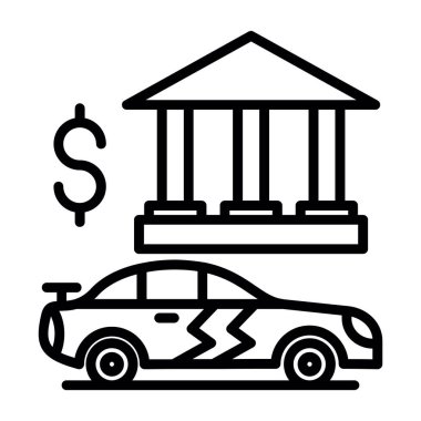 Dolar sembollü banka arabası, taslak biçimi