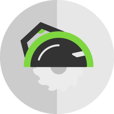 Yuvarlak bir yeşil ve siyah simgenin vektör çizimi