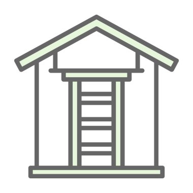 merdiven simgesi, vektör illüstrasyonu basit tasarım