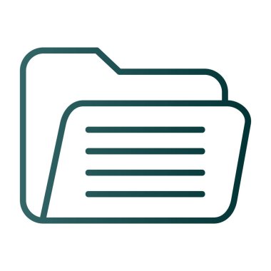 Açık klasör web simgesi, vektör çizim 